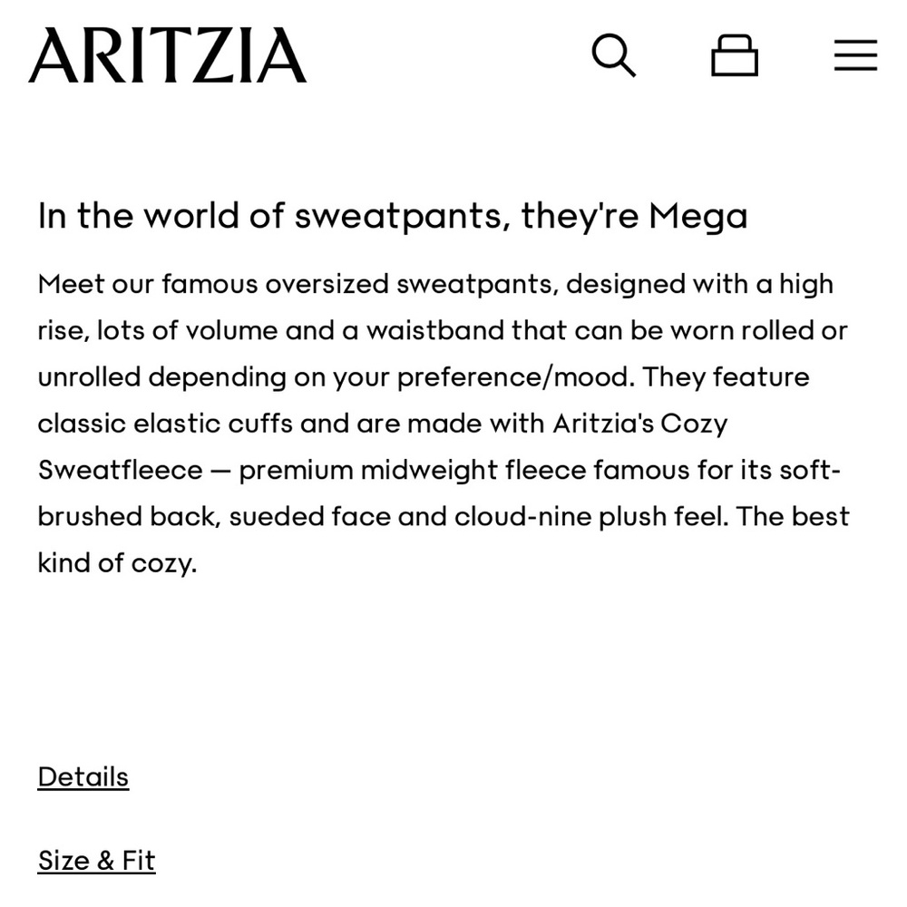 Tna XXS Aritzia Cozy Sweatfleece Mega Fit Jogger in Grey Size 2XS XXS - Picture 14 of 16
